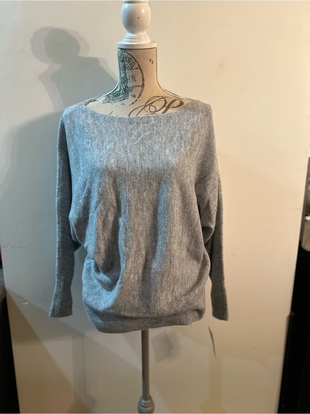 Maison Jules Gray Wide Boatneck Sweater